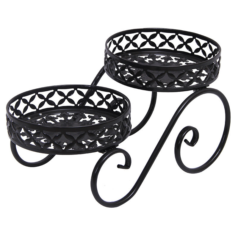 European Style Wrought Iron Flower Room Built-in Shelf