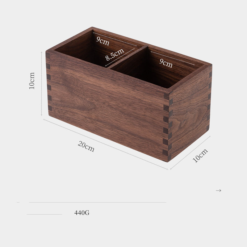 Pen Holder Office Desktop Multifunctional Black Walnut