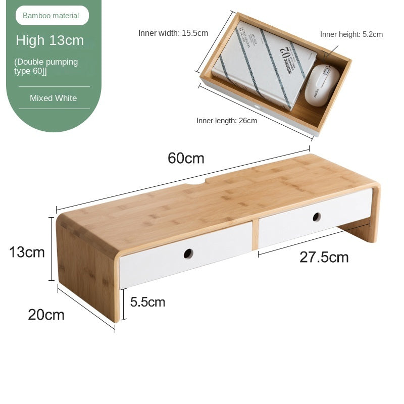 Nan Bamboo Computer Monitor Booster Organiser