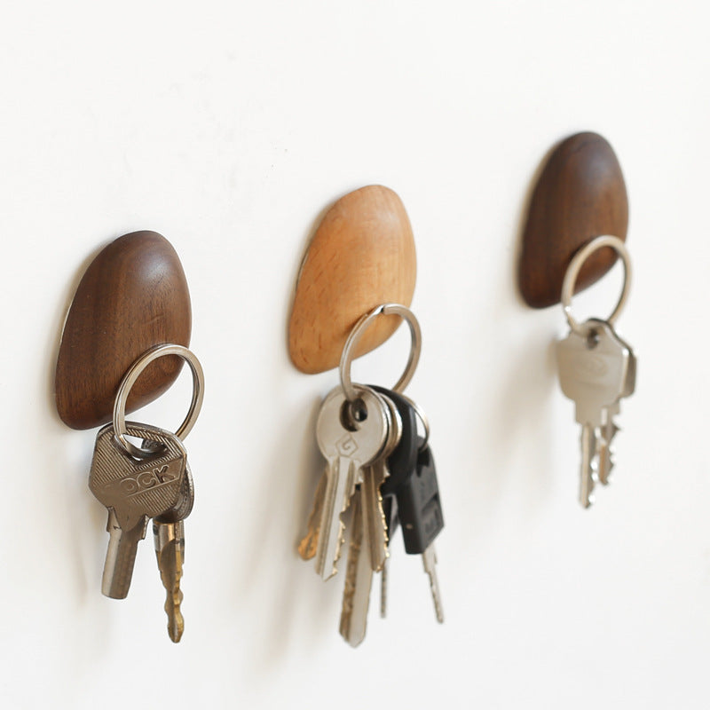 Walnut Wood Key Wall Sticker Hook