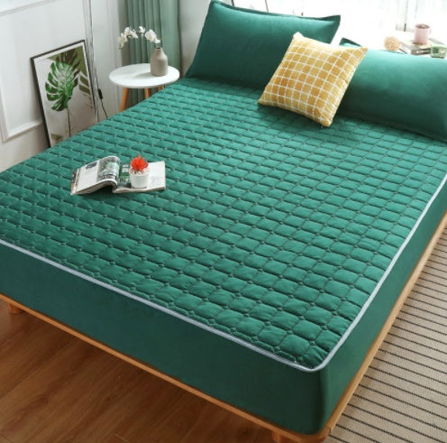 Thickened Quilted Fitted Sheet Single Piece Bedspread Protector