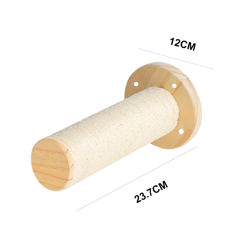 Wall Type Solid Wood Sisal Column Cat Scratching Board Toys