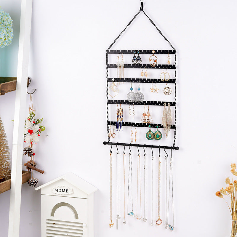 6 Tier Metal Multifunctional Wall Mounted Jewelry Display Stand