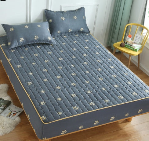 Thickened Quilted Fitted Sheet Single Piece Bedspread Protector