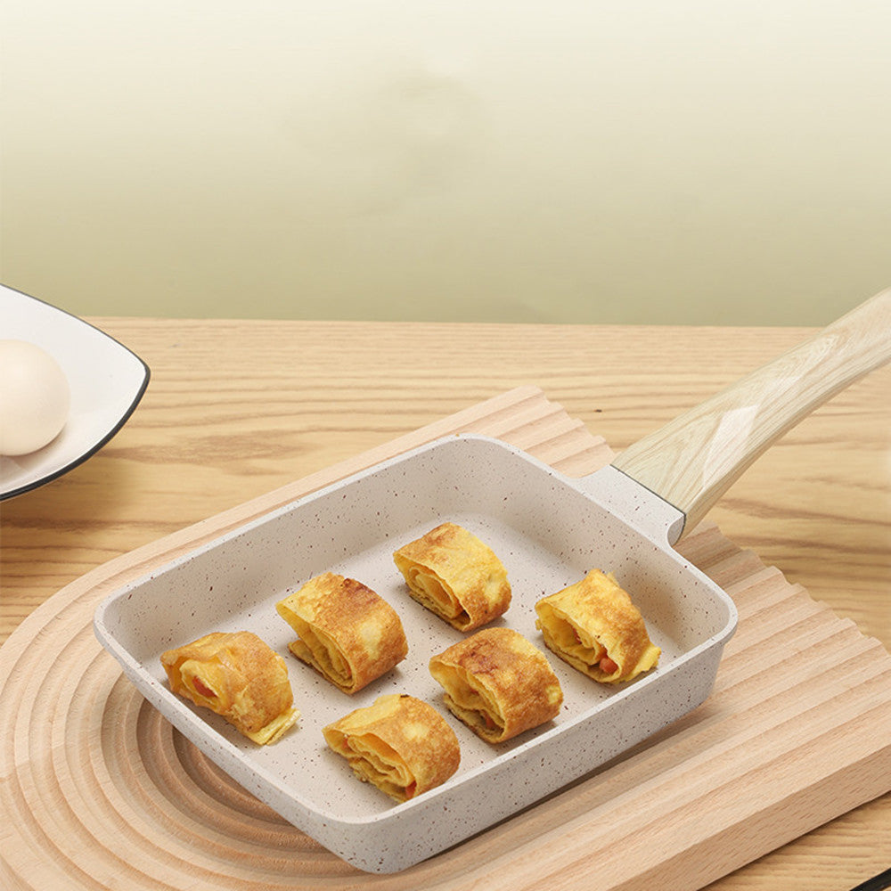 Tamagoyaki Nonstick Square Wooden Handle Frying Pan