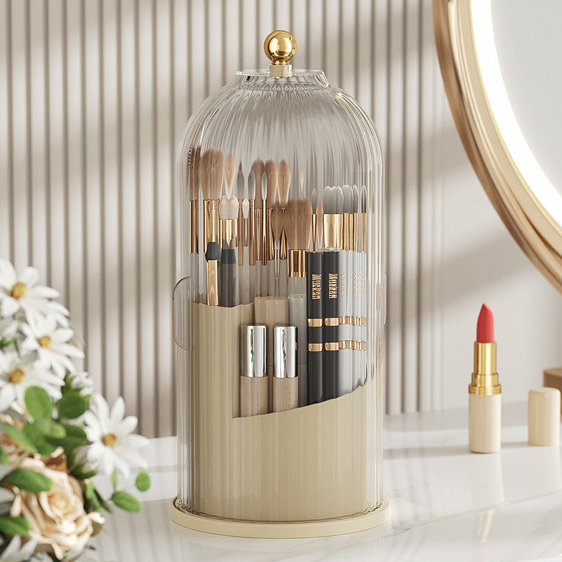 Boîte de rangement pour cosmétiques de bureau avec cloison anti-poussière