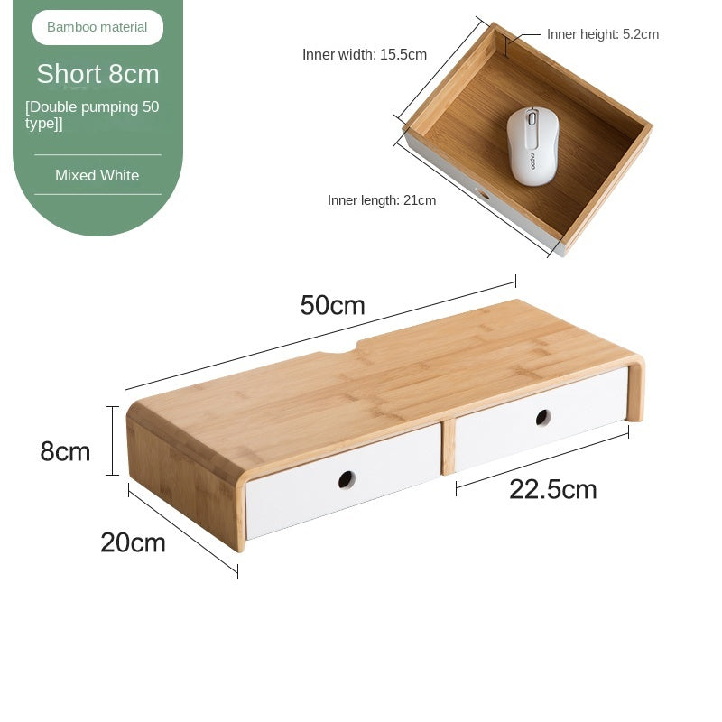 Nan Bamboo Computer Monitor Booster Organiser