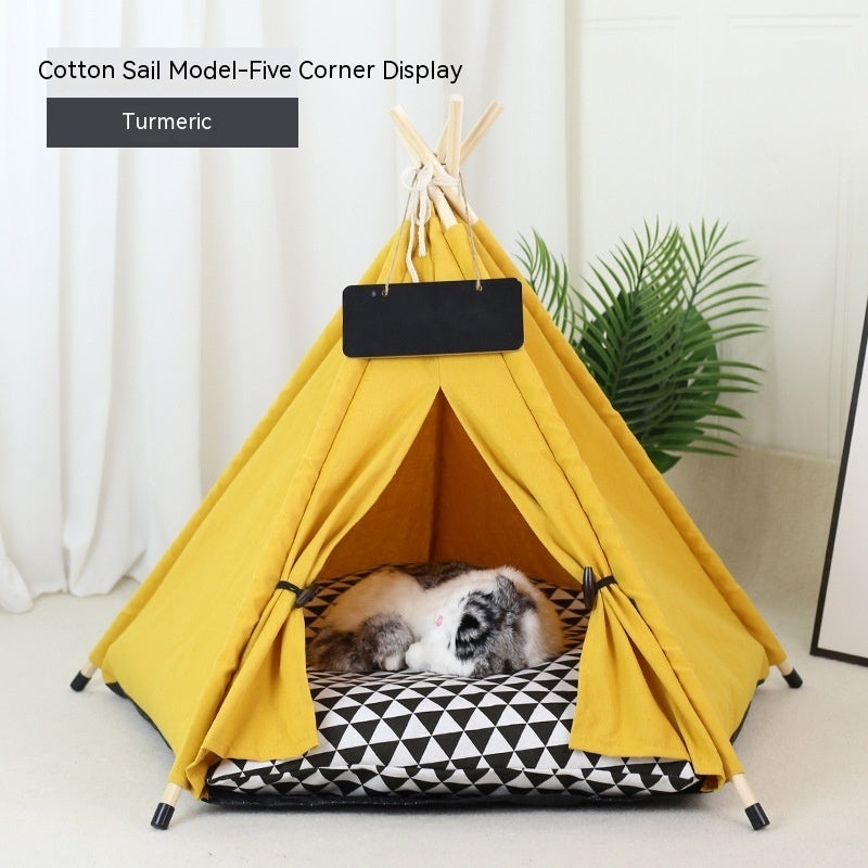 Pet Tent Cat House Removable And Washable Kennel Cat Villa Semi-enclosed Insulation Cat Nest Foldable Cat Tents