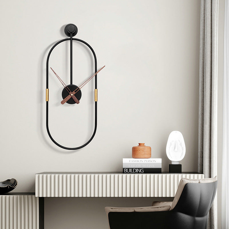 Oversized Large Modern Wall Clocks Wall Clock Nordic Style for Living Room Battery Operated Wall Clock Silent Non-Ticking Black Metal Big Clock for Bedroom,Office