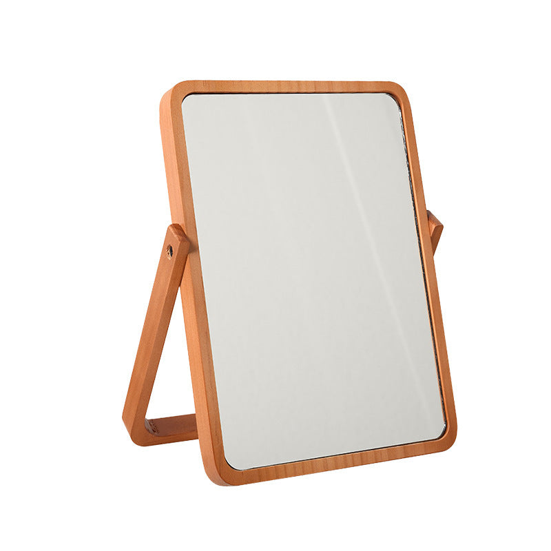 Wooden Desktop Makeup Mirror For Dressing