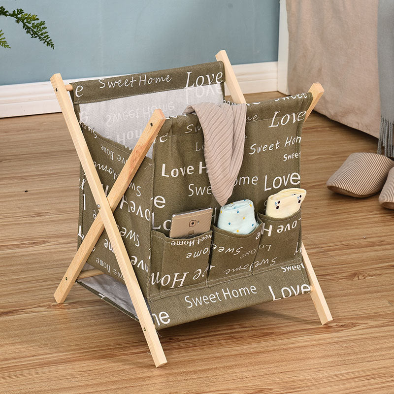 Cloth folding solid wood for dirty clothes baskets