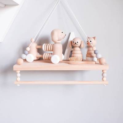 Wood bead double - deck log shelving board commodity shelf