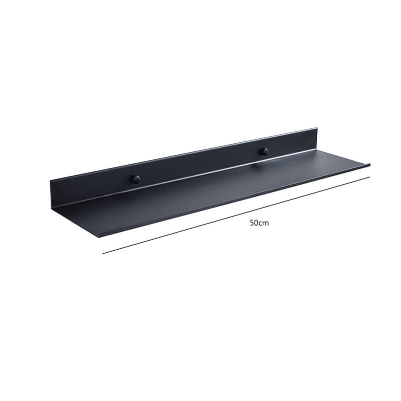 Black non-perforated bathroom shelf