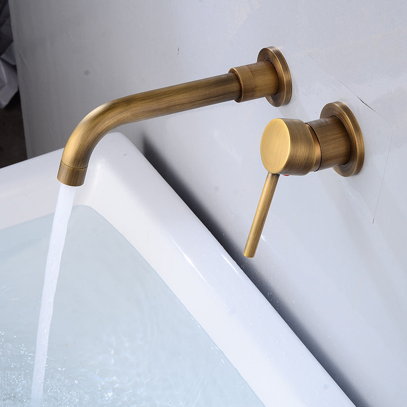 All copper buried wall concealed hot and cold basin faucet