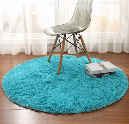 Tapis rond moelleux pour décoration de salon, tapis en fausse fourrure, tapis en peluche long pour chambre d'enfant, tapis à poils longs, tapis moderne