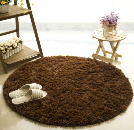 Tapis rond moelleux pour décoration de salon, tapis en fausse fourrure, tapis en peluche long pour chambre d'enfant, tapis à poils longs, tapis moderne