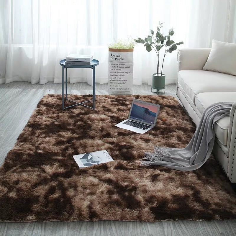 Long hair tie-dyed gradient carpet living room bedroom