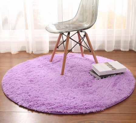 Tapis rond moelleux pour décoration de salon, tapis en fausse fourrure, tapis en peluche long pour chambre d'enfant, tapis à poils longs, tapis moderne