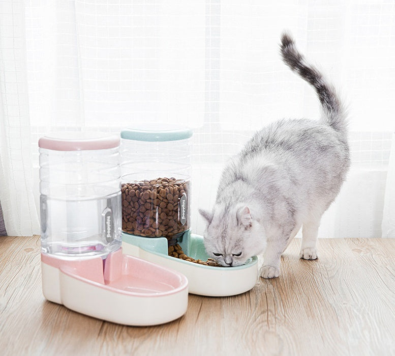 Pet dog automatic feeder microphone dog automatic drinking fountain