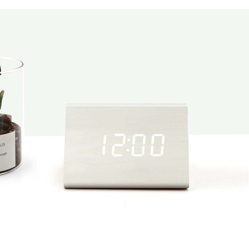 Wood clock mini electronic alarm clock