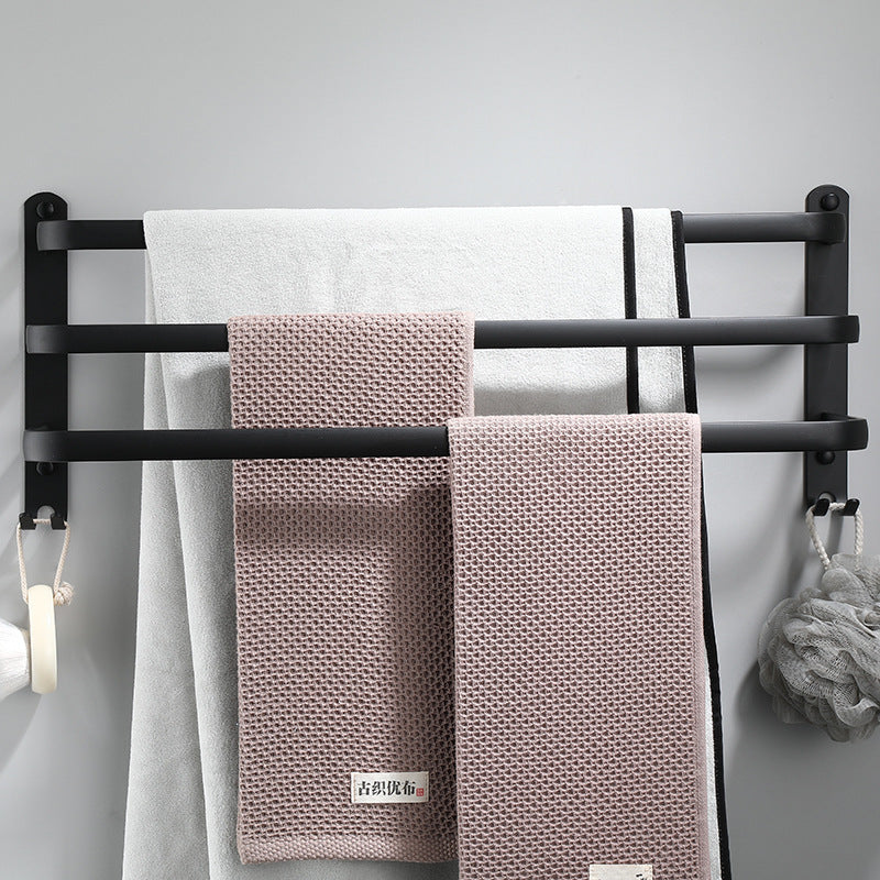 Black space aluminum towel rack