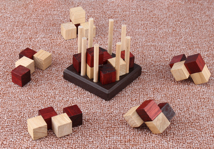 Eight-pillar Building Blocks Wooden Educational Toys