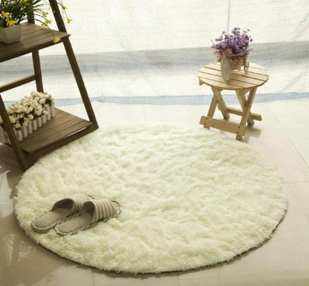 Tapis rond moelleux pour décoration de salon, tapis en fausse fourrure, tapis en peluche long pour chambre d'enfant, tapis à poils longs, tapis moderne