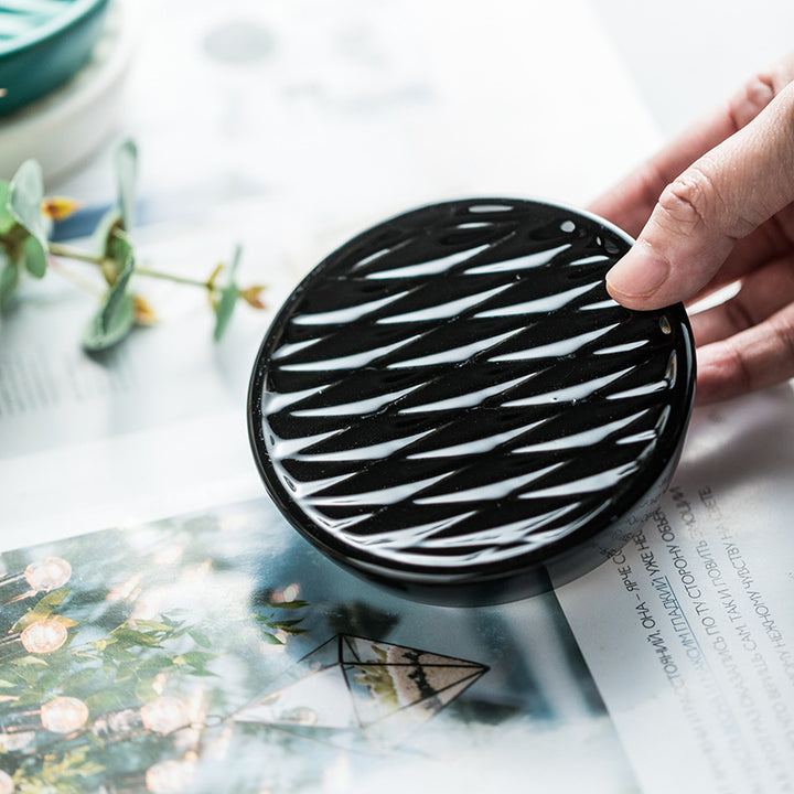 Ceramic soap dish in bathroom