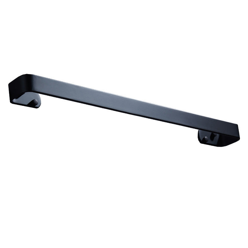 Black single pole bathroom space aluminum single layer towel bar bathroom pendant square towel rack