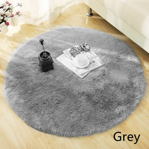 Tapis rond moelleux pour décoration de salon, tapis en fausse fourrure, tapis en peluche long pour chambre d'enfant, tapis à poils longs, tapis moderne