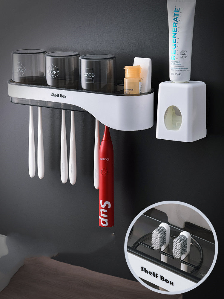 Toothbrush rack free perforation gargle wall-mounted cup