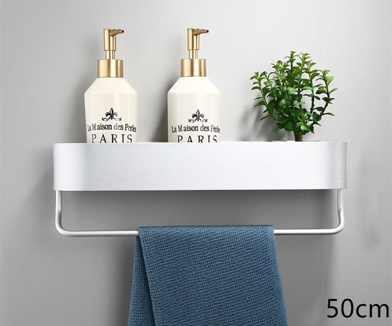 Punch-free bathroom towel rack