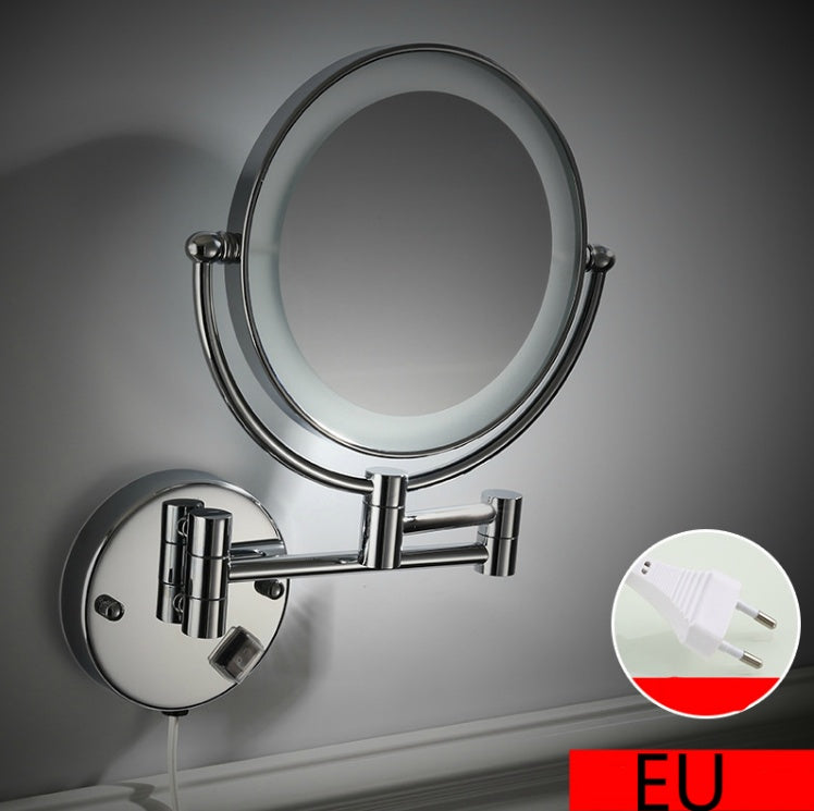 Folding hotel LED makeup mirror with light