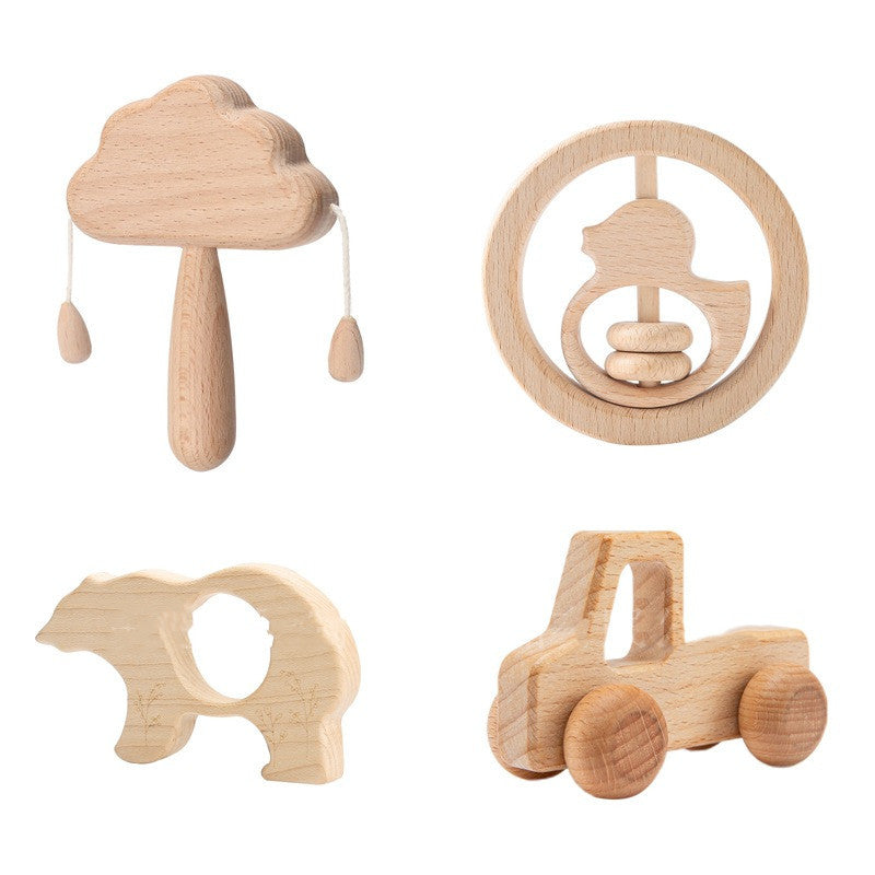 Holz Wolke Rassel Set Infant Montessori Frühen Bildung Spielzeug