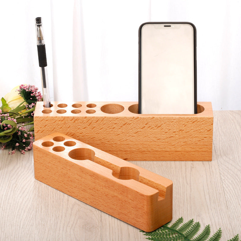 Creative solid wood multifunctional storage pen holder