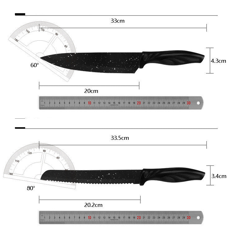 A Full Set Of Kitchen Knives 17 Stainless Steel Knives