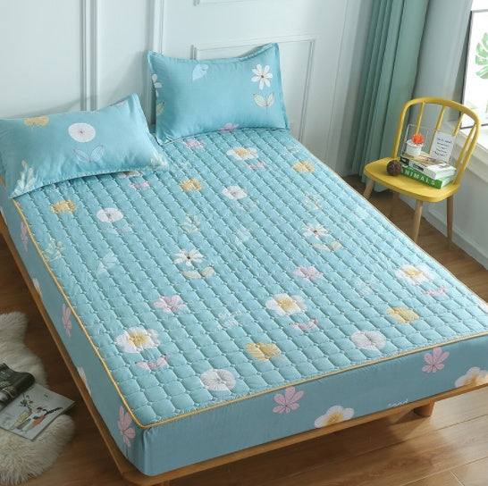 Thickened Quilted Fitted Sheet Single Piece Bedspread Protector