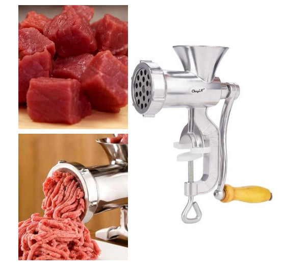 Single-function household aluminum alloy hand-cranked meat grinder