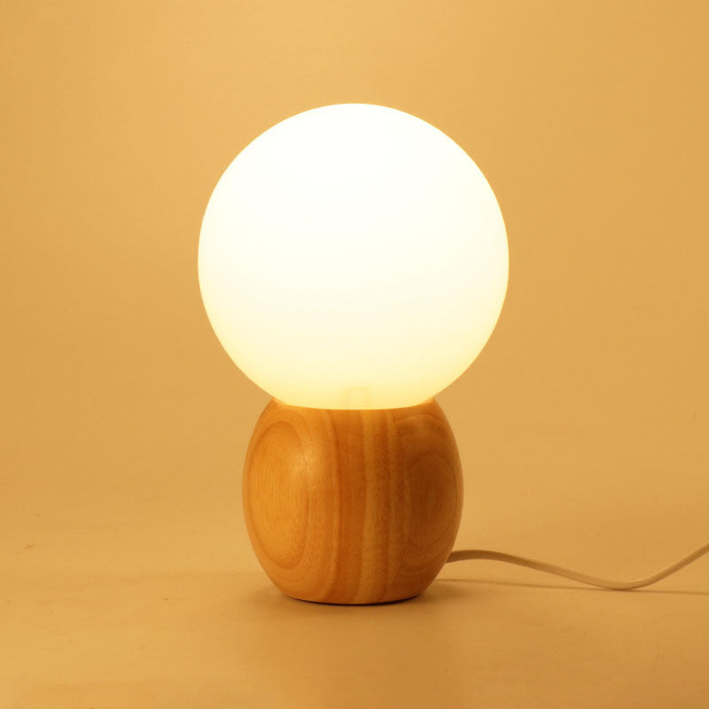 Lampe de table créative nordique en bois massif