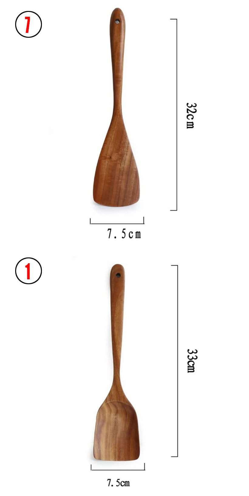 Vaisselle en bois naturel de teck de Thaïlande Cuillère Louche Turner Longue passoire à riz Écumoire à soupe Cuillères de cuisine Scoop Ensemble d'outils de cuisine