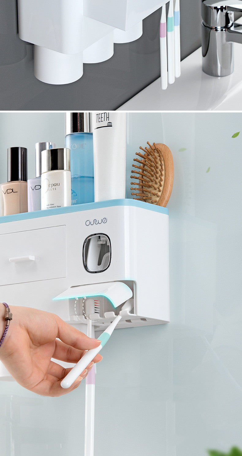 Toothbrush Rack Brush Bathroom Punch-Free Magnetic Toothbrush Holder