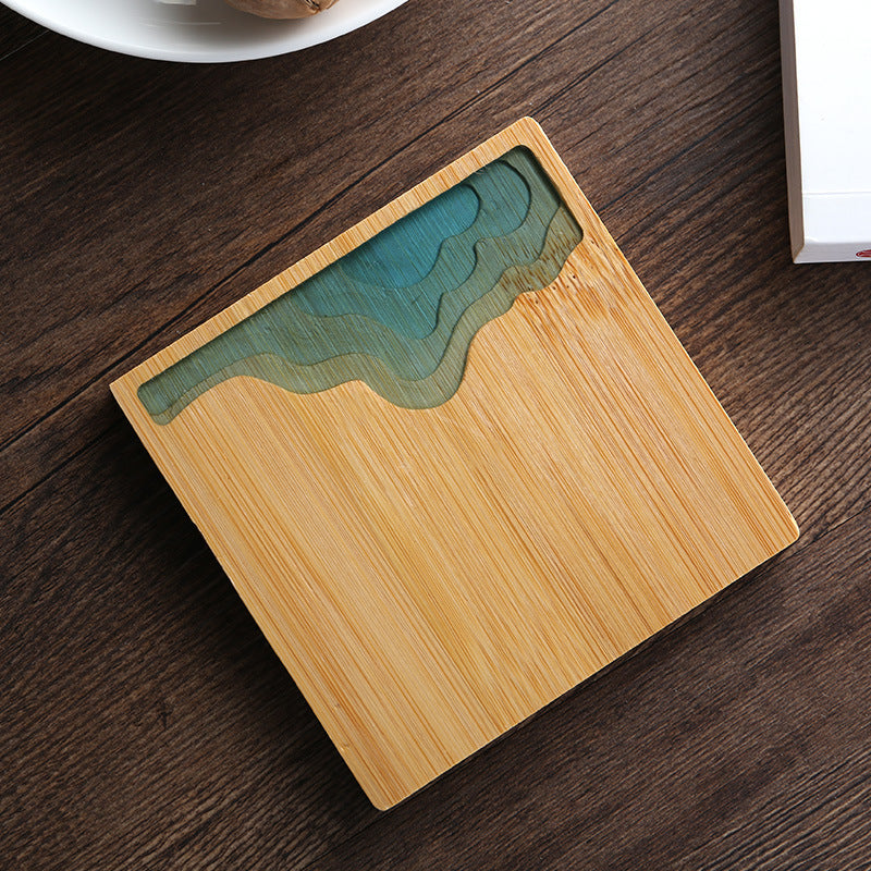 Bamboo Tea Coaster Cup Holder Insulation Pad