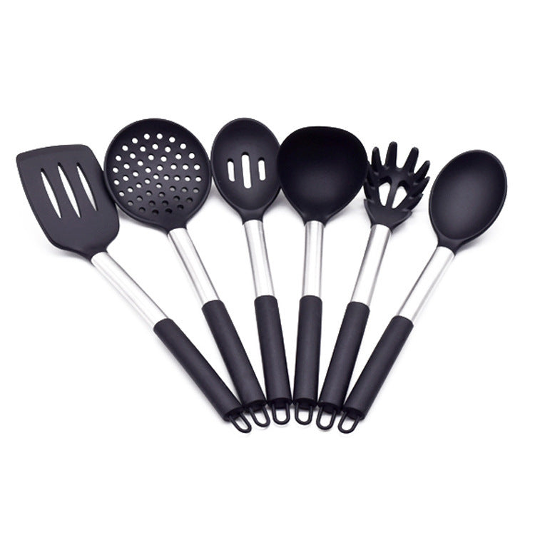 6-Piece Kitchen Utensils With Stainless Steel Silicone Tail Ring