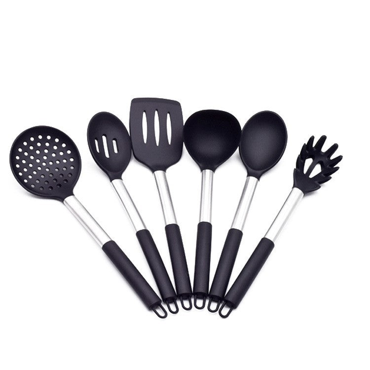 6-Piece Kitchen Utensils With Stainless Steel Silicone Tail Ring