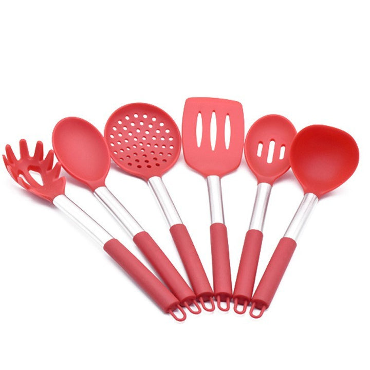 6-Piece Kitchen Utensils With Stainless Steel Silicone Tail Ring