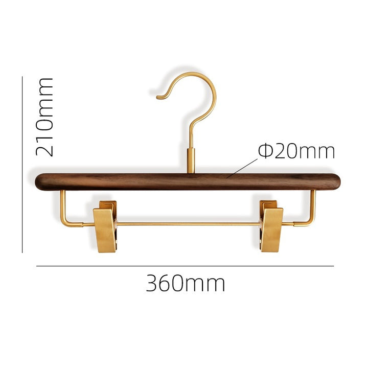 New Chinese Style Solid Wood Brass Hook Clothes Support Household Cloakroom Clothes Hanger Clothes Hanger