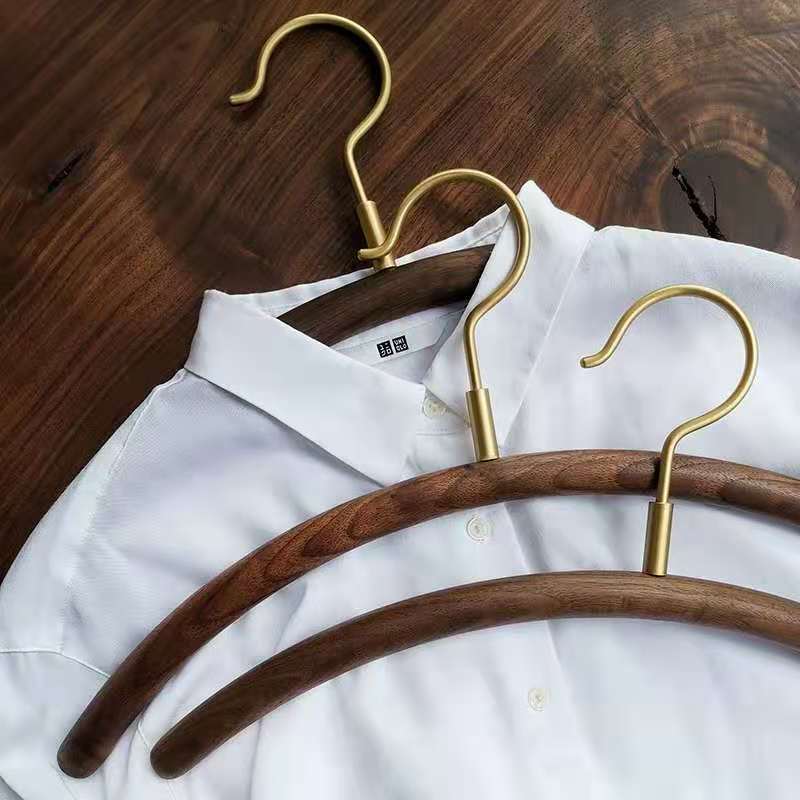 New Chinese Style Solid Wood Brass Hook Clothes Support Household Cloakroom Clothes Hanger Clothes Hanger