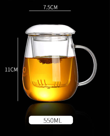 Thickened Glass Household Tea Water Separation Tea Cup