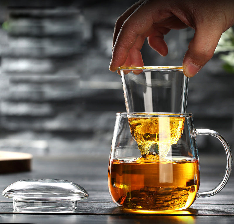 Thickened Glass Household Tea Water Separation Tea Cup