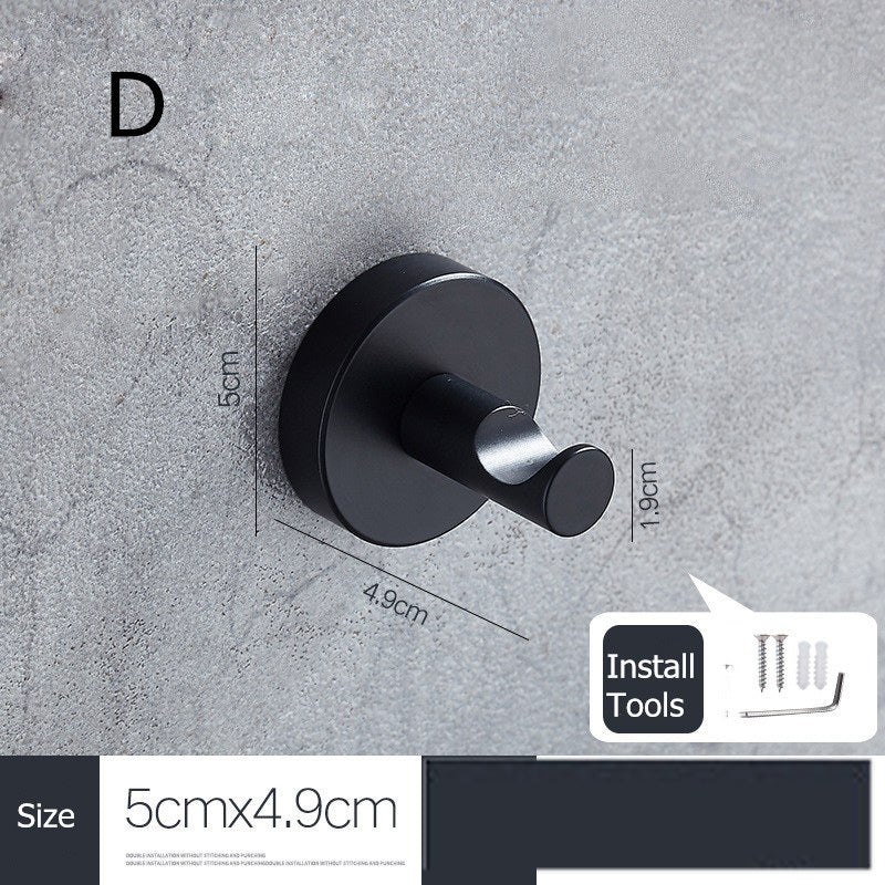 Punch-Free Sticky Hook Coat Hook Black Coat Hook